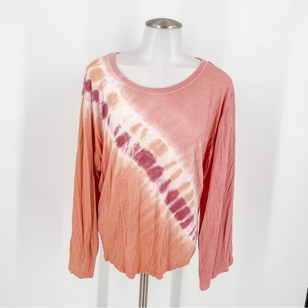 Dreamsicle Womens Multicolor Tye-Dyed Long Sleeve T-Shirt